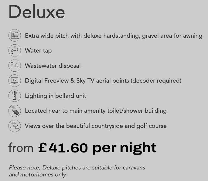 Plassey Deluxe Touring Pitch 2026